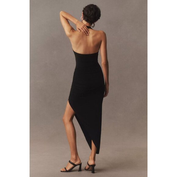 Norma Kamali Cayla Side Drape Gown in Black XSmall New Womens Long Dress - Picture 13 of 14